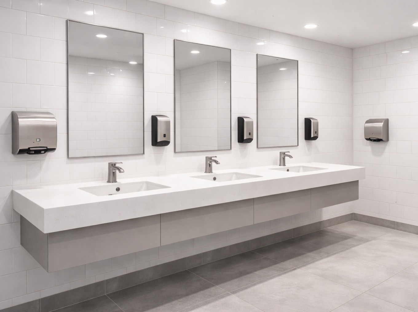 Collection of commercial touchless sensor faucets in multiple finishes